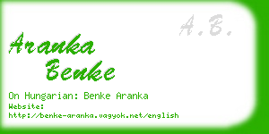 aranka benke business card